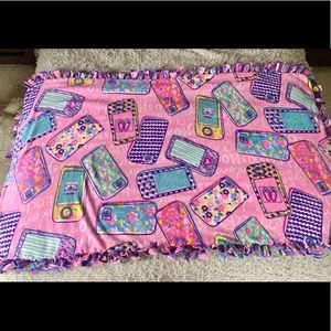 Handmade Cell Phone Girly Fleece Blanket